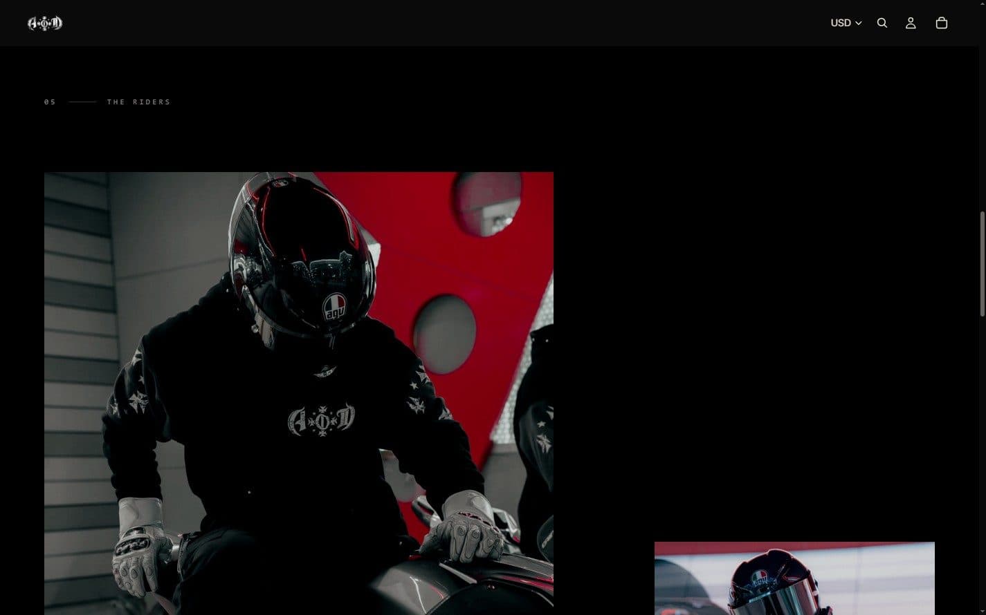 The campaign chapter, pairing a full-height rider frame with a smaller detail frame beside it.